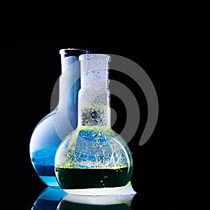 Flask with a chemical reagent