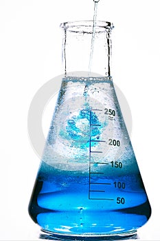 Glass flask with a chemical reagent