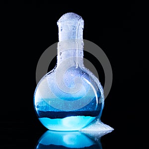 Glass flask with a chemical reagent.