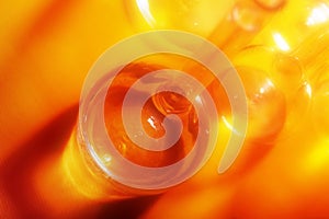 Glass flasks in a laboratory