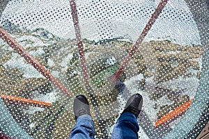 Glass floor - viewpoint at mountains