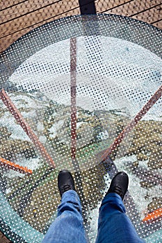 Glass floor - viewpoint at mountains