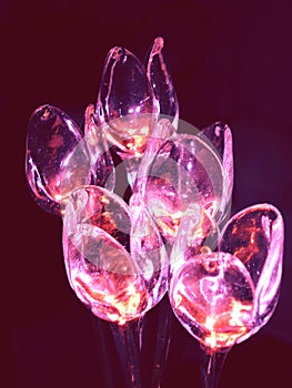 Glass flowers in pink photo