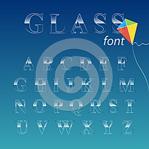 Glass font.