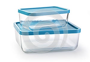 Glass food container isolated