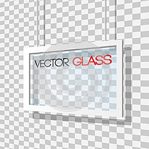 Glass frame illustration on a checkered background