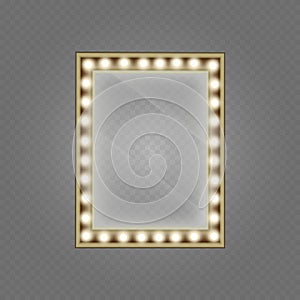 Glass frame with lights isolated.