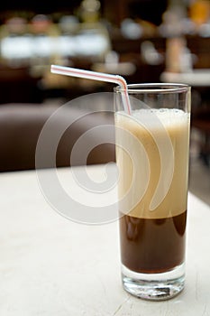 Glass of frappuccino