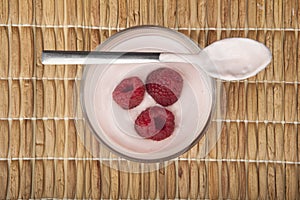 Glass of fresh berries and yogurt