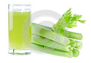 A glass of fresh celery juice