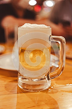 Glass of fresh cold beer