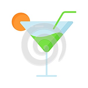 A glass of fresh drink with piece of lemon showing concept icon of party drink