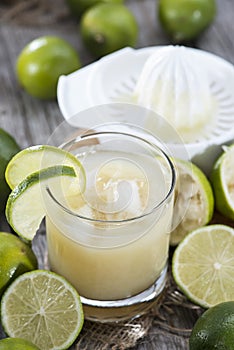 Glass with fresh made Lime Juice