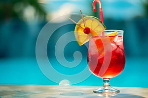 Glass of fresh non-alcoholic alcoholic drink tropical cocktail drinking beverage juicy refreshing icy cold tequila