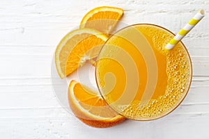 Glass of fresh orange juice