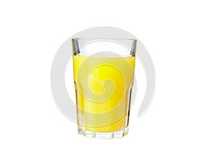 Glass of fresh orange juice isolated on white background