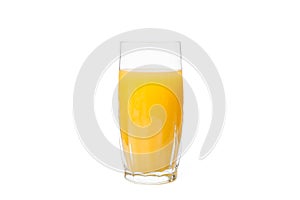Glass of fresh orange juice isolated on white background