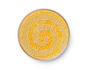 Glass of fresh orange juice isolated on white background,