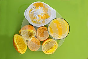 Glass of fresh squeezed orange juice