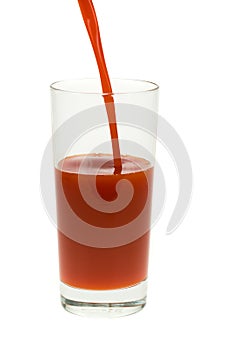 Glass of fresh tomato juice