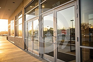 Glass front doors with aluminum frame
