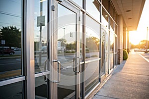Glass front doors with aluminum frame