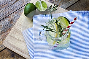 Glass of frozen homemade lemonade