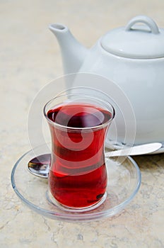 Glass of fruit tea