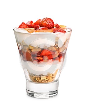 Glass of fruit and yogurt parfait