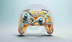 The glass game controler on a gradient background