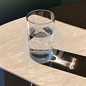 A glass glass with clean water on a plain background, a drink for diets and a health drink