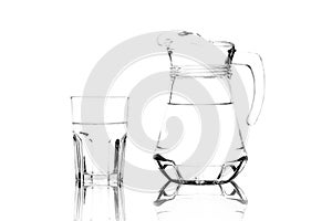 Glass and Glass Pitcher