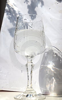 Glass glass of wine on a white background
