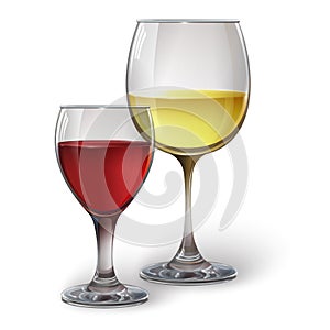 Glass glasses with wine