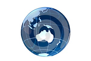 Glass Globe on White - Australia