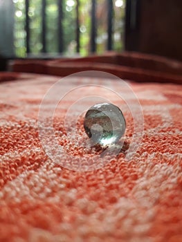 Glass globule bullets close up photo