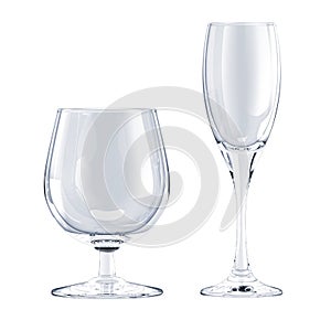 Glass goblet isolated photo