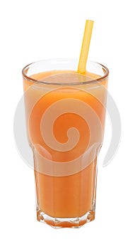 Glass of grapefruit juice isolated
