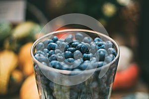 Glass with great bilberry