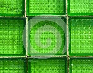 Glass green tile background green