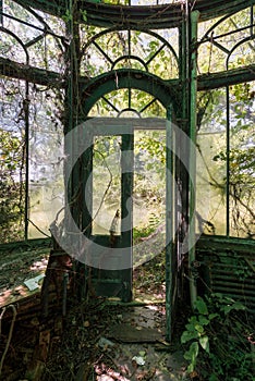 Glass Greenhouse/Conservatory - Abandoned Dunnington Mansion - Farmville, Virginia