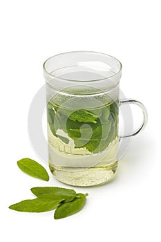 Glass of healthy sage tea