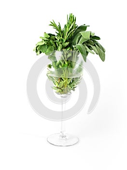 Glass of herbs