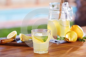Glass of homemade lemonade