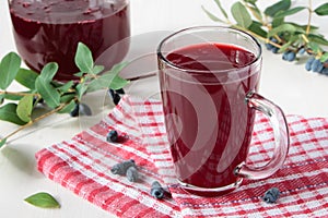 Glass of honeysuckle kissel