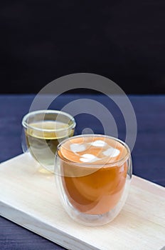Glass hot thai tea cup