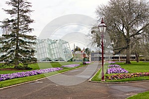 Glass house at botanical gardens