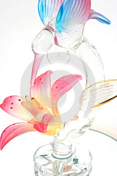 Glass Hummingbird and Flower