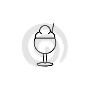 Glass ice cream sweet and candies icon line