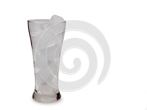 Glass with ice cubes. clipping path